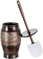 creative scents dublin toilet brush and holder - decorative toilet bowl scrubber with space-saving design - contemporary toilet bowl cleaner (brown) - 5" x 5" x 15"h logo