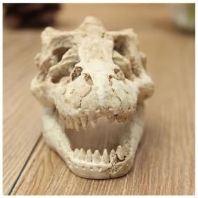 img 3 attached to Resin Artificial Dinosaur Skull Skeleton Ornament for Aquarium - Enhance Your Fish Tank with a Skeleton Hole Decoration!
