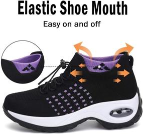 img 1 attached to Ultimate Comfort and Style: Women's Slip-On Mesh Air Cushion Walking Shoes Sock Sneakers