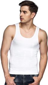 img 2 attached to Odoland 5-Pack Men's Slimming Tummy Vest Thermal Compression Shirts - Sleeveless Tank Tops for Body Shaping