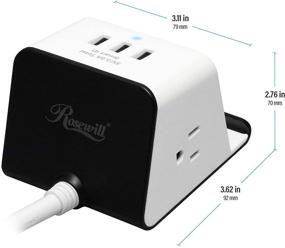 img 1 attached to 💡 Rosewill RHSP-19002: Compact Wireless Charging Station Power Strip Surge Protector with Built-in Device Holder and USB Ports for Desktop/Office/Travel