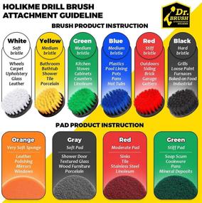 img 3 attached to Holikme 29 Piece Drill Brush Attachment Set | Power Scrubber Brush Kit for All-Purpose Cleaning - Ideal for Bathroom, Kitchen Surfaces, Grout, Tub, Corners, and Automotive | Black