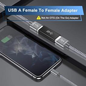 img 3 attached to Басесейлор адаптер USB Female к USB Female (3-Pack), проводник USB 3.0 Female к типу A Female 3.0, разъём-переходник для соединения двух мужских USB-кабелей, удлинитель - улучшенная версия (чёрный).