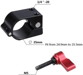 img 3 attached to 🔴 Optimized Light Mount Stand Bracket: 25mm Rod Clamp Holder for DJI Ronin-M, Freefly MoVI - Red Knob