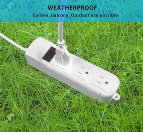 img 3 attached to Waterproof Flat Plug Outdoor Power Strip: 3 Outlet, 6ft Cord, Overload Protection - Ideal for Baby Room, Kitchen, Garden, Bathroom (White)