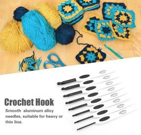 img 2 attached to 🧶 Premium 8pcs Crochet Hooks Kit: Aluminum Knitting Needles Stitches with Soft Plastic Handle 2.5mm - 6mm