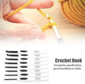 img 1 attached to 🧶 Premium 8pcs Crochet Hooks Kit: Aluminum Knitting Needles Stitches with Soft Plastic Handle 2.5mm - 6mm