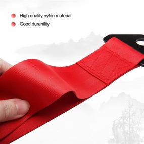 img 1 attached to Car Modification JDM Sports Red Racing Tow Strap Personalized With Chinese Slogan Traction Rope Trailer Hook HF Fit For Front Or Rear Front Bumper Decorative Trailer Belt (E)