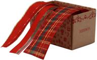 🎀 10 yard burlap plaid ribbon wrapping logo