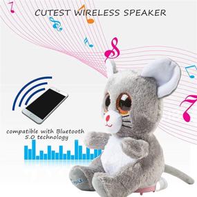 img 3 attached to 🐱 Dimple 8-inch Plush Speaker - Hugging Animal Plushie - Music Teddy Bear Speaker - Stereo Sound System - Wireless Speakers Compatible with PC, iPhone, Bluetooth 5.0 (CAT)
