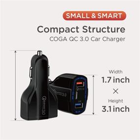 img 2 attached to 🔌 Coga Car Charger - 3-Port Qualcomm Quick Charge 3.0, 7A/35W, Type C, Compatible with iPhone XR/Xs/Max/X/8/7/Plus, iPad Pro/Air 2/Mini, Galaxy, LG, HTC, and More