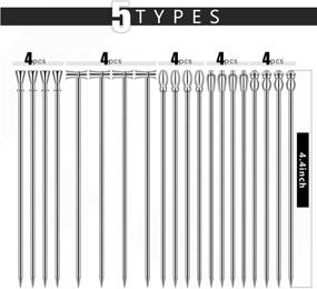 img 4 attached to 🍸 Стильные и прочные коктейльные шпажки из нержавеющей стали - набор из 20 оливковых зубочисток для мартини для бара, барбекю и фруктов.