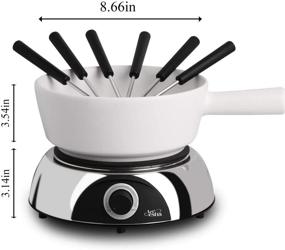 img 1 attached to 🧀 Artestia Electric Fondue Set for Cheese and Chocolate - Ceramic Caquelon, Glossy Base with White Matt Pot - Serves 6 Persons