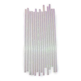 img 2 attached to 🍸 Ipalmay Foil Iridescent Pink Pearl Cocktail Straws - Pack of 100, Biodegradable & Disposable, 7.75 Inches