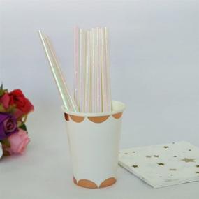 img 1 attached to 🍸 Ipalmay Foil Iridescent Pink Pearl Cocktail Straws - Pack of 100, Biodegradable & Disposable, 7.75 Inches