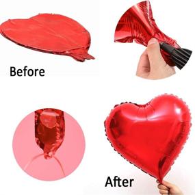 img 2 attached to ❤️ Stunning 18 Inch Red Mylar Heart Balloons for Valentines Day, Wedding, Engagement - Set of 10