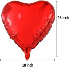 img 1 attached to ❤️ Stunning 18 Inch Red Mylar Heart Balloons for Valentines Day, Wedding, Engagement - Set of 10