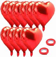 ❤️ stunning 18 inch red mylar heart balloons for valentines day, wedding, engagement - set of 10 логотип