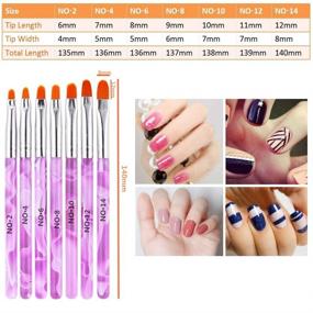 img 3 attached to 🖌️ 7 Piece FULINJOY UV Gel Nail Brush Set - Perfect for Acrylic Nail Tips, Builder Brush Pen, Drawing Brushes and Tools