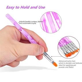 img 2 attached to 🖌️ 7 Piece FULINJOY UV Gel Nail Brush Set - Perfect for Acrylic Nail Tips, Builder Brush Pen, Drawing Brushes and Tools