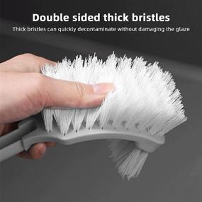 img 2 attached to 🧽 Sihuuu Toilet Bowl Brush: Double-Sided Strong Bristles for Effective Cleaning with Long Handle - Portable & Durable Plastic Brush