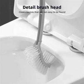 img 1 attached to 🧽 Sihuuu Toilet Bowl Brush: Double-Sided Strong Bristles for Effective Cleaning with Long Handle - Portable & Durable Plastic Brush