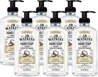 💦 jr watkins coconut gel hand soap - 6 pack, scented liquid hand wash for kitchen or bathroom - made in usa, cruelty-free - 11 fl oz logo