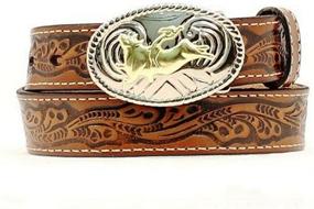 img 1 attached to Nocona Boys Rider Buckle Brown Boys' Accessories via Belts