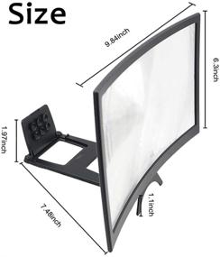 img 3 attached to 📺 ЯЙЛ 12-дюймовый 3D Изогнутый экранный увеличитель для фильмов, видео, игр - Увеличитель экрана для мобильного телефона с складной подставкой - Поддерживает все смартфоны (Черный)