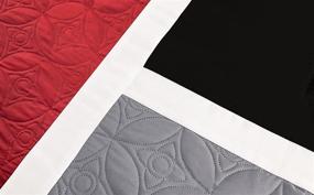 img 2 attached to 🛏️ Chezmoi Collection 7-Piece Quilted Patchwork Comforter Set - Stylish Red/Gray/Black for Queen Beds