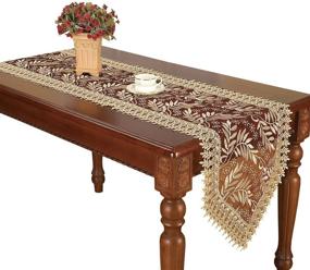 img 4 attached to Breathtaking Simhomsen Burgundy Runners Dresser Embroidered- Elevate Your Interior Décor