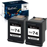 🖨️ top-quality valuetoner remanufactured ink cartridge 2-pack for hp 74 cz069fn cb335wn printer - 2 black logo