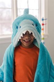 img 1 attached to 🦈 Ocean Shark Character Hooded & Weighted Blanket with Removable 3 lbs. Weights - Soft Landing for Everyday Escapes