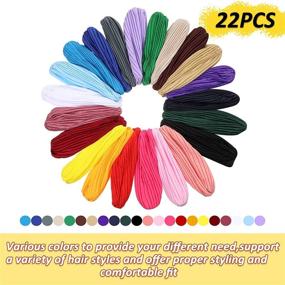 img 3 attached to 🌈 22 Pieces Stretch Turbans: Colorful Twisted Pleated Headwraps for Women and Girls