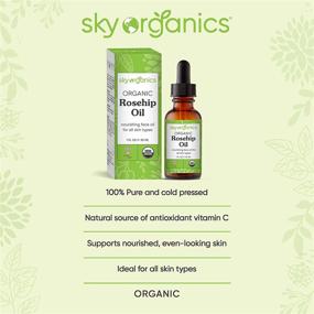 img 2 attached to 🌹 Sky Organics 1oz Cold-Pressed Organic Rosehip Seed Oil - Anti-aging Face and Hair Care, Antioxidant Serum for Radiant Skin, Acne Treatment – 100% Pure Rosehip Oil