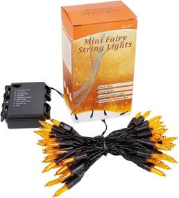 img 1 attached to 🎃 Blissun Halloween Lights: 50-Count Black Wire Light Set for Spooky Tree & Garden Wreath Decor - Battery Operated with 8 Modes - 16ft Fairy Lights in Orange (1 Pack)