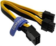 🔌 comeap (2-pack) gpu vga pcie 8 pin female to dual 2x 8 pin (6+2) male pci express power adapter y-splitter extension cable 9.4-inch: enhance your graphics card performance with reliable power delivery logo