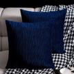 willsin navy blue stripe pillow logo