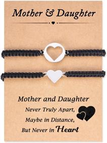 img 4 attached to Charming Heart-Designed Mother Daughter Bracelets: Perfect Mommy and Me Jewelry Set for Mothers Day - Ideal Gift for Women and Girls