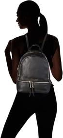 img 1 attached to 🎒 Medium Black Leather Rhea Zip Backpack by MICHAEL Michael Kors