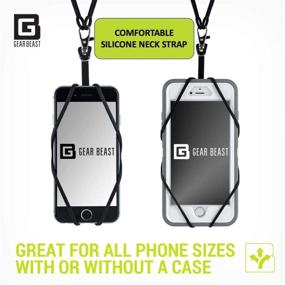 img 3 attached to 📱 Smartphone Lanyard Holder with Card Pocket - iPhone & Galaxy Compatible, Silicone Phone Case