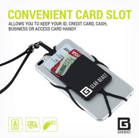 img 2 attached to 📱 Smartphone Lanyard Holder with Card Pocket - iPhone & Galaxy Compatible, Silicone Phone Case