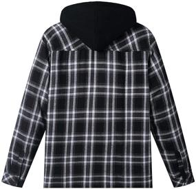 img 3 attached to WenVen Sleeve Plaid Fleece Shirt: Stylish Men's Clothing for Shirts