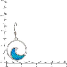 img 3 attached to 🌊 Dazzling Ocean Wave Earrings: Sterling Silver with Created Blue Opal