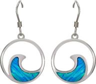 🌊 dazzling ocean wave earrings: sterling silver with created blue opal logo