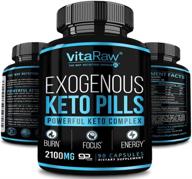 🔥 vitaraw exogenous keto pills: 3x powerful dose, 2100mg keto bhb for best keto burn - advanced ketones bhb supplement - max strength diet pills for women + men - 90 capsules logo