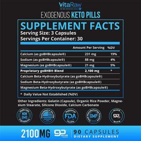 img 3 attached to 🔥 VitaRaw Exogenous Keto Pills: 3X Powerful Dose, 2100mg Keto BHB for Best Keto Burn - Advanced Ketones BHB Supplement - Max Strength Diet Pills for Women + Men - 90 Capsules