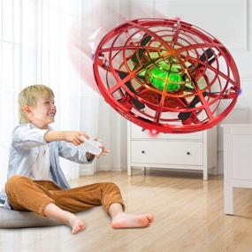 img 4 attached to 🚁 BOMPOW Kids Drone - Remote Control Flying Drones with 2 Speeds and LED Light for Christmas Xmas Gift (Red)