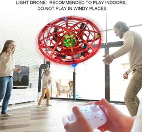 img 2 attached to 🚁 BOMPOW Kids Drone - Remote Control Flying Drones with 2 Speeds and LED Light for Christmas Xmas Gift (Red)