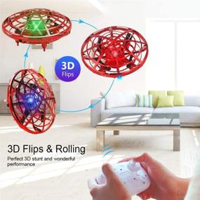 img 3 attached to 🚁 BOMPOW Kids Drone - Remote Control Flying Drones with 2 Speeds and LED Light for Christmas Xmas Gift (Red)